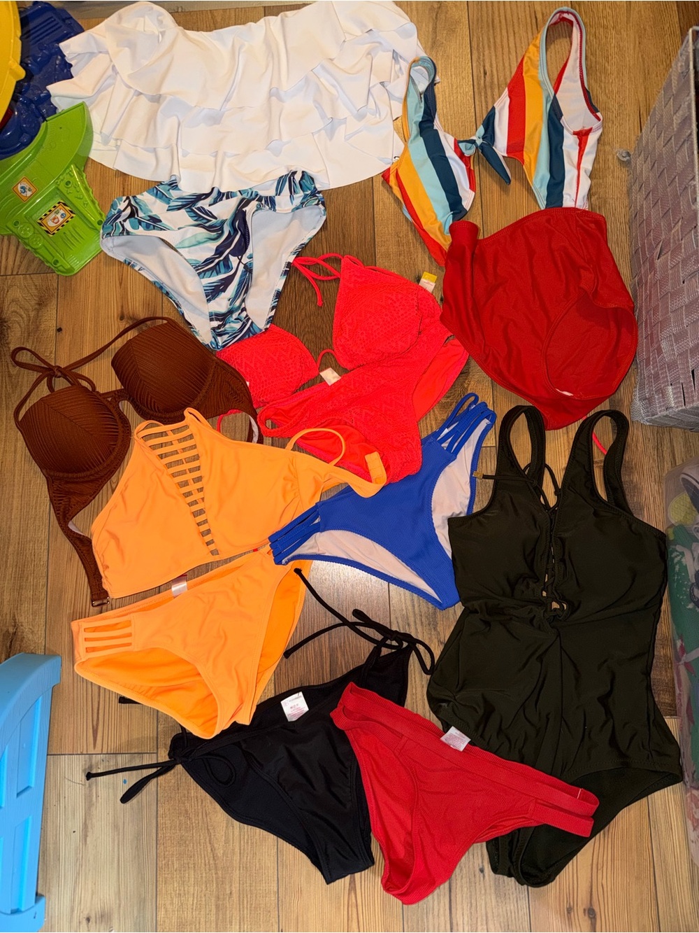 Assorted Women's Swim Bikini Set - Orange, Red, Blue, Black, White